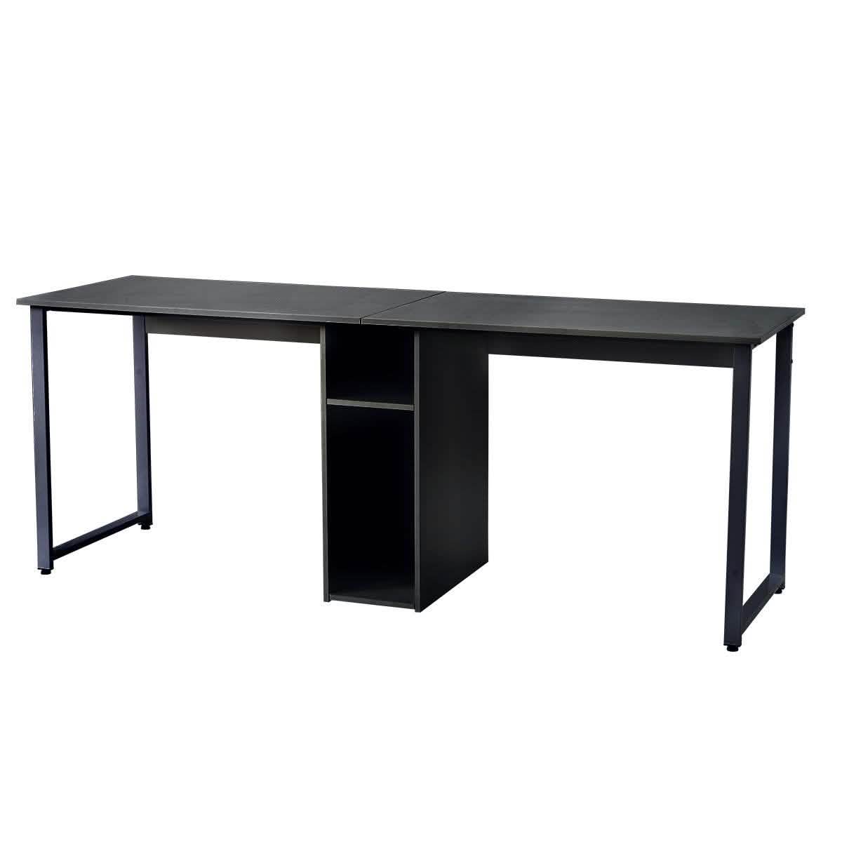 2-Person Metal Desk with Open Shelves DailySale