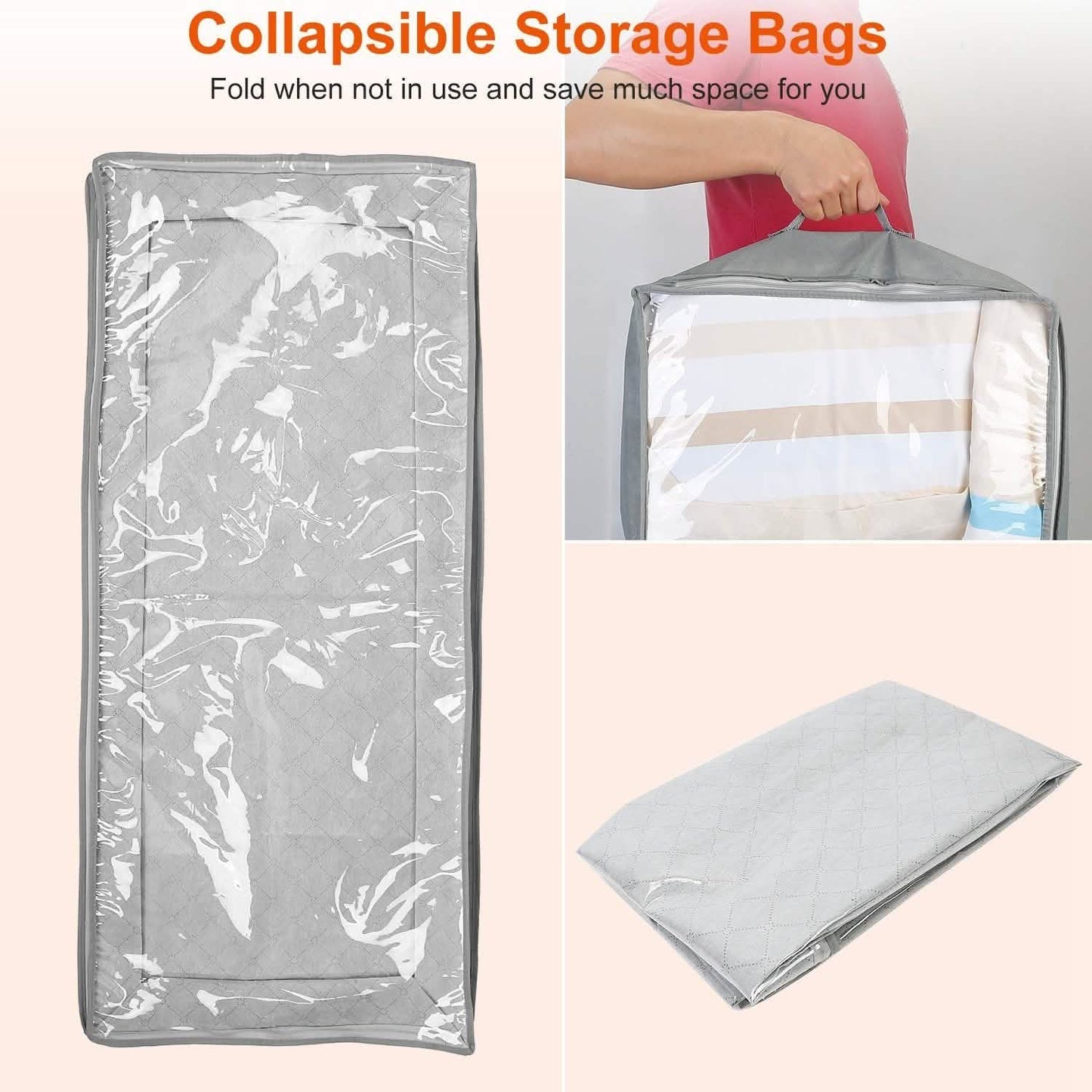2-Piece: 70L Foldable Underbed Clothes Moisture Proof Zipped Organizer DailySale