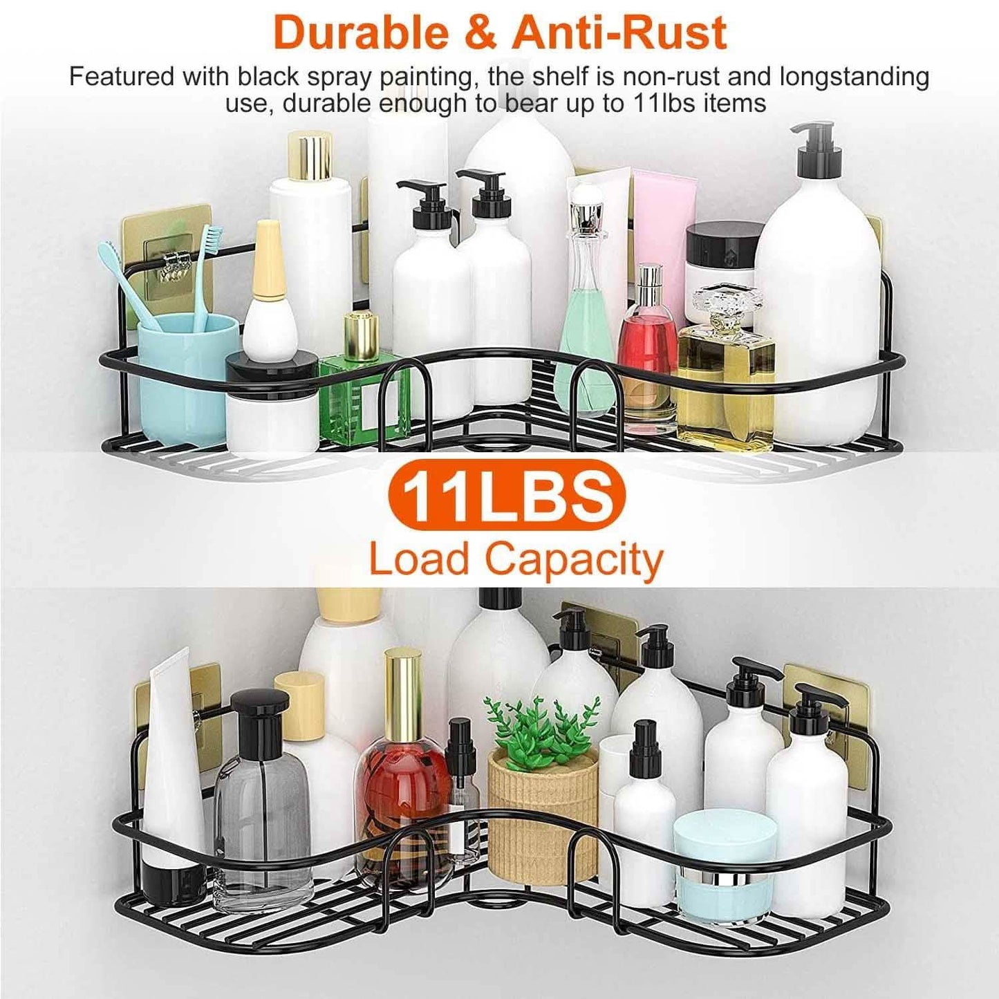 2-Piece: Corner Shower Caddy Shelves DailySale