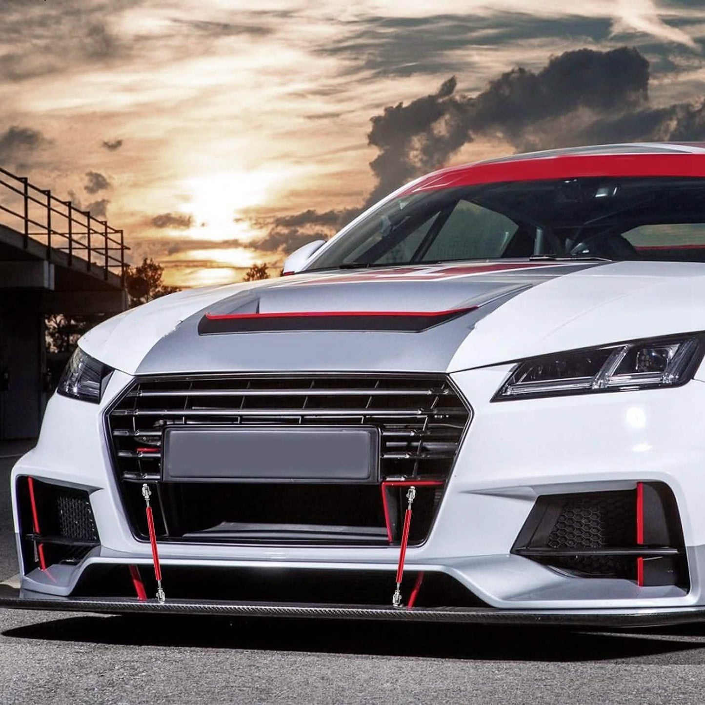 2-Piece: Front Bumper Lip Splitter Rod DailySale
