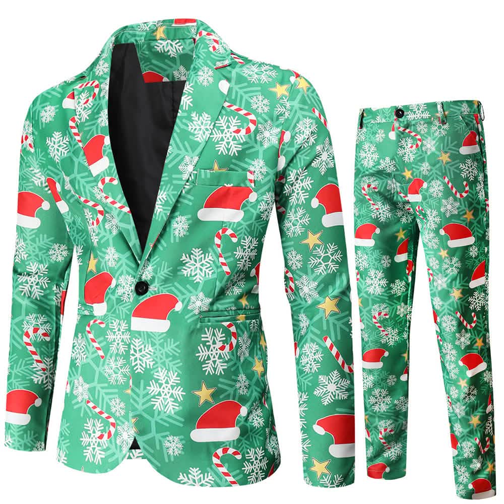 2-Piece: Fun Ugly Christmas Costumes For Men - Complete Xmas Suit DailySale
