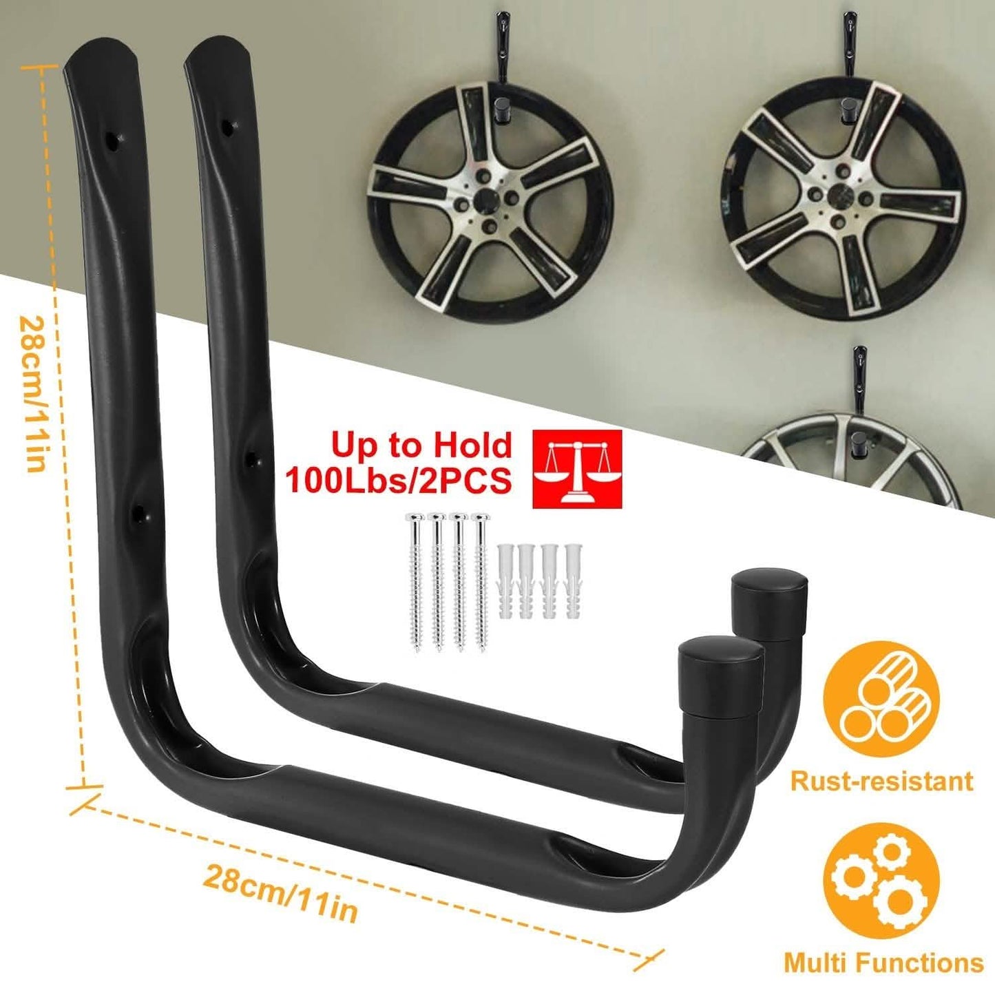 2-Piece: Heavy Duty Garage Storage Hooks Hanger DailySale