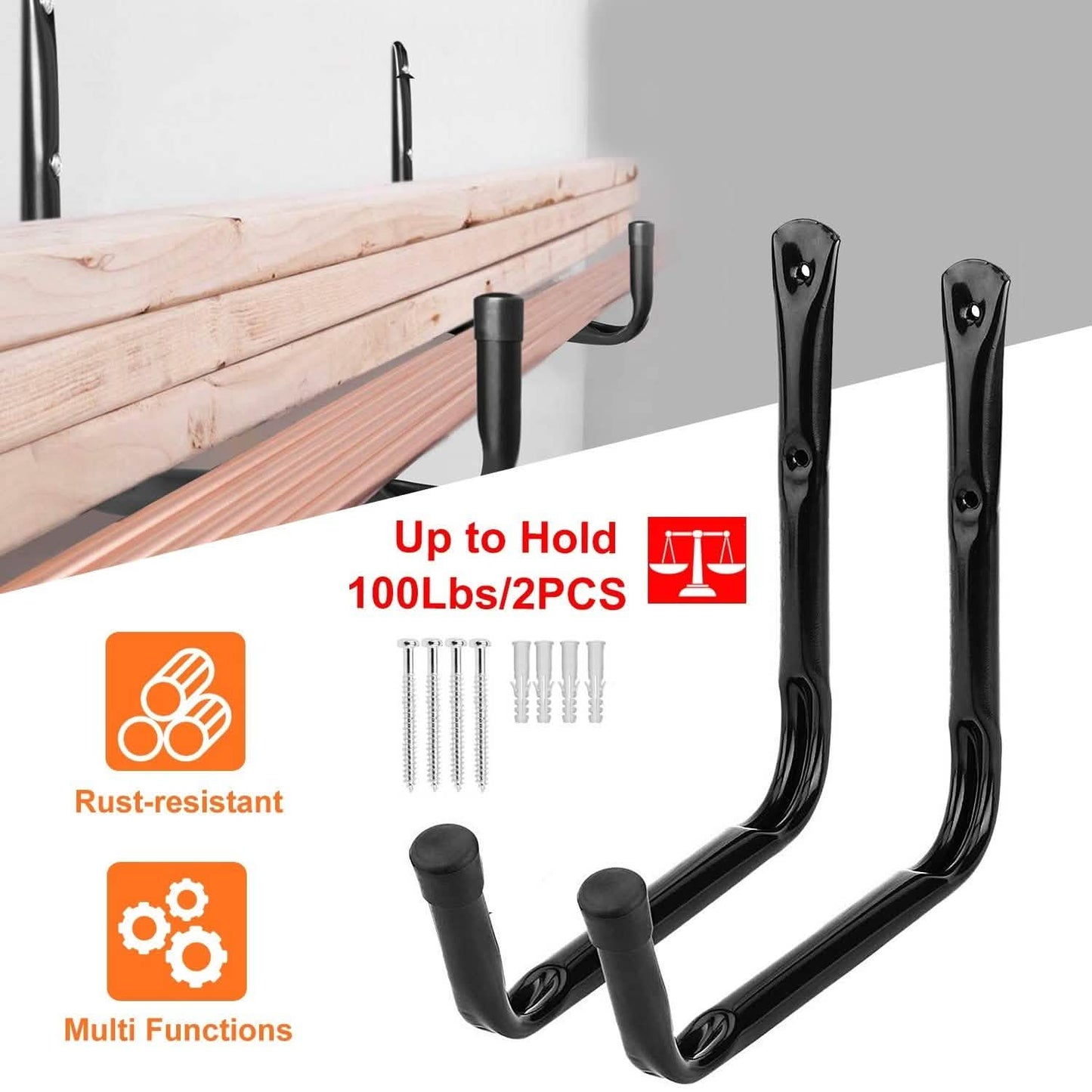 2-Piece: Heavy Duty Garage Storage Hooks Hanger DailySale