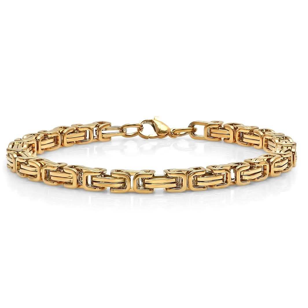 2-Piece: Men's 18k Gold Plated Stainless Steel by Zantine Necklace and Bracelet Set DailySale