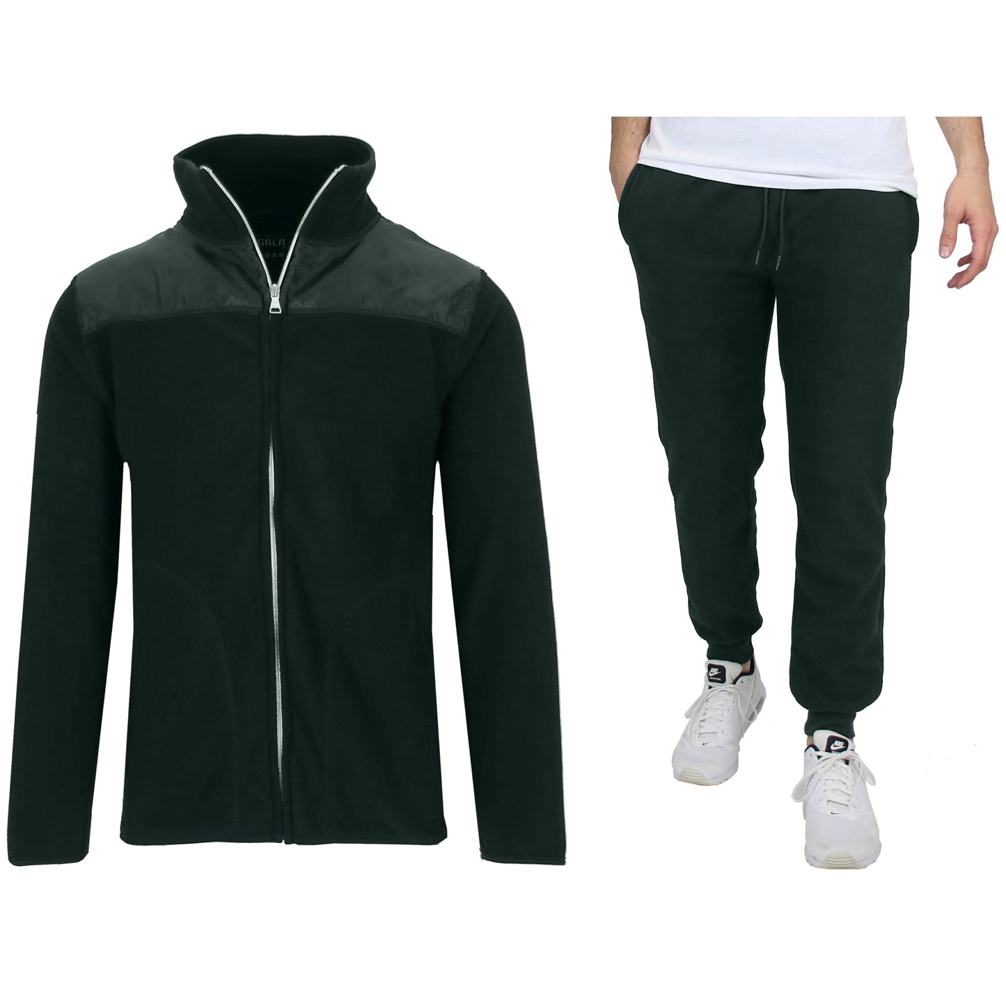 2-Piece: Men's Polar Fleece Sweater Jacket & Jogger Sweatpants Set DailySale