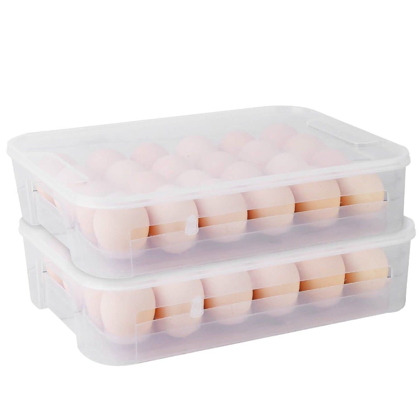 2-Piece: Plastic Egg Holder Stackable Egg Storage Box DailySale