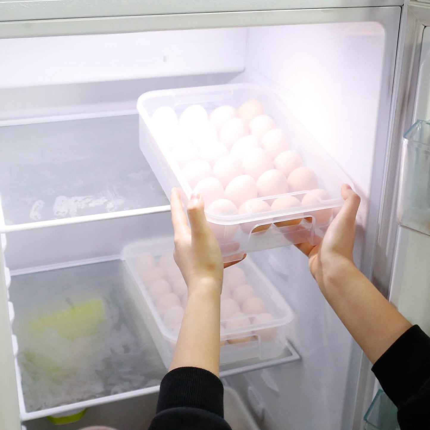 2-Piece: Plastic Egg Holder Stackable Egg Storage Box DailySale