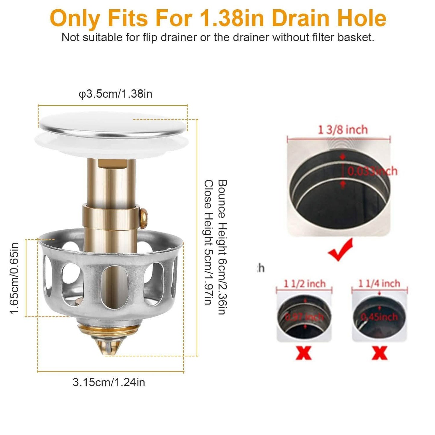 2-Piece: Pop Up Sink Drain Plugs DailySale