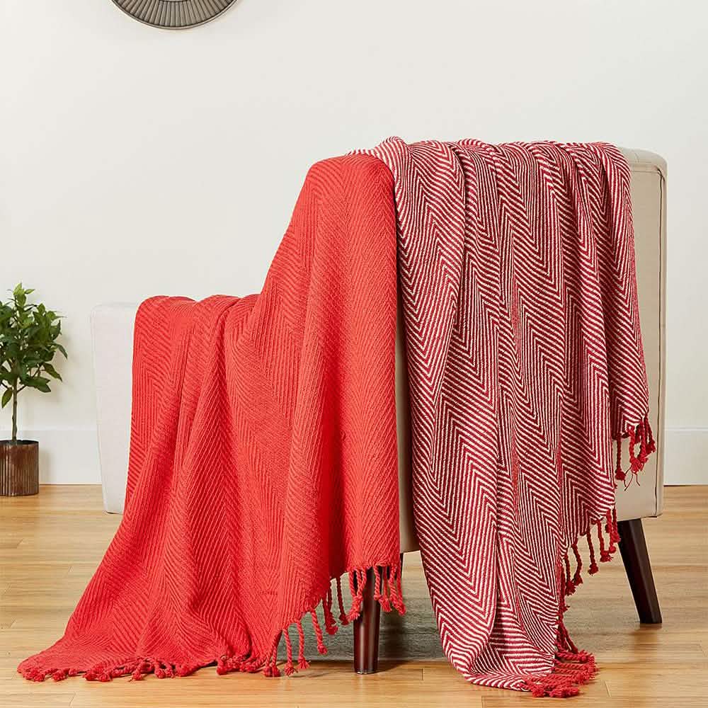 2-Piece Set: 100% Cotton Hand Twisted Throw Blanket 50" X 60" DailySale