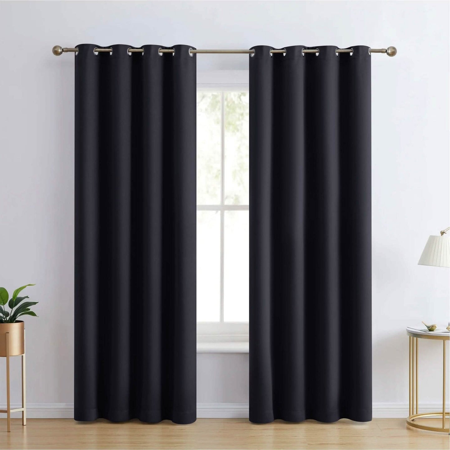 2-Piece Set: Blackout Curtains Double Panel Thermal Insulated Room Darkening Curtain Pair Grommet Top Design DailySale