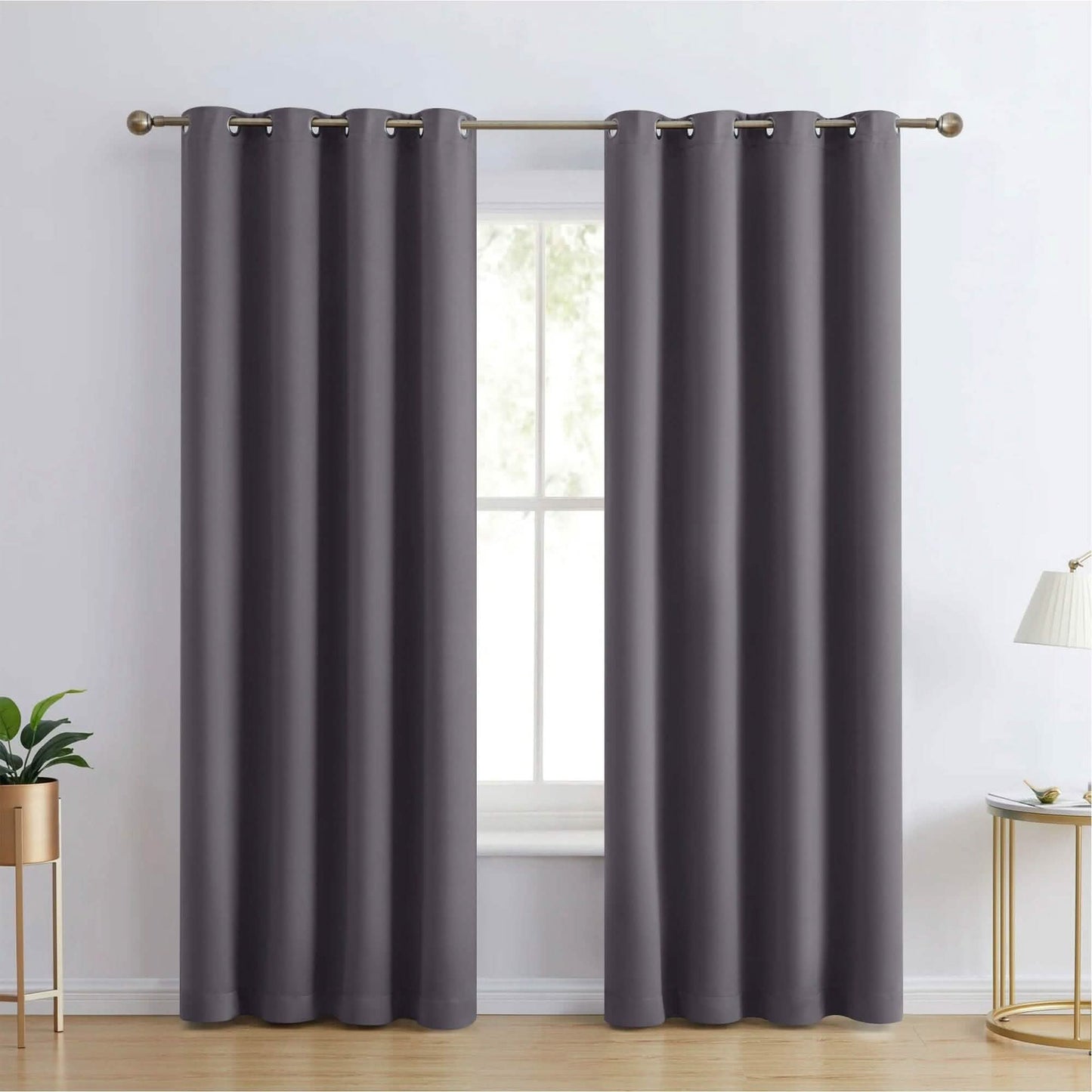 2-Piece Set: Blackout Curtains Double Panel Thermal Insulated Room Darkening Curtain Pair Grommet Top Design DailySale
