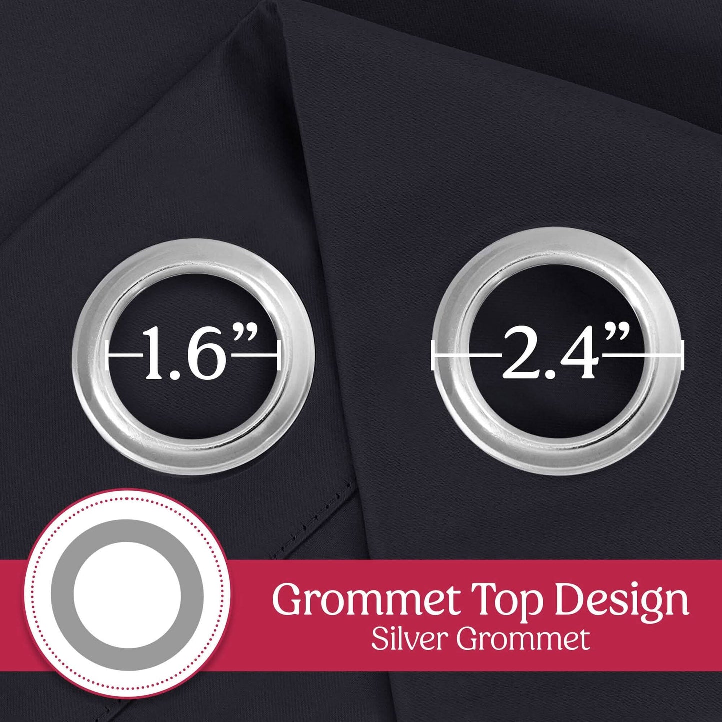 2-Piece Set: Blackout Curtains Double Panel Thermal Insulated Room Darkening Curtain Pair Grommet Top Design DailySale
