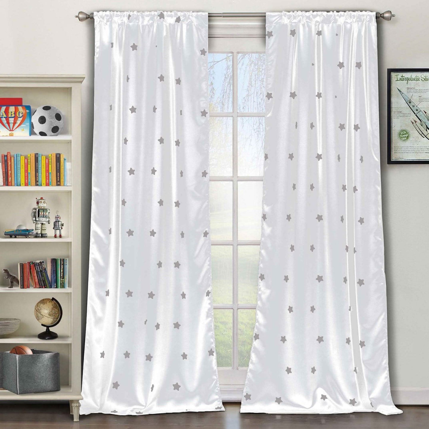 2-Piece Set: Stars Blackout Window Curtain Pair Panel DailySale