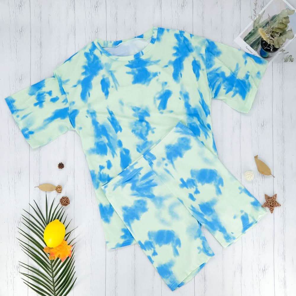 2-Piece Set: Tie Dye Biker Set DailySale