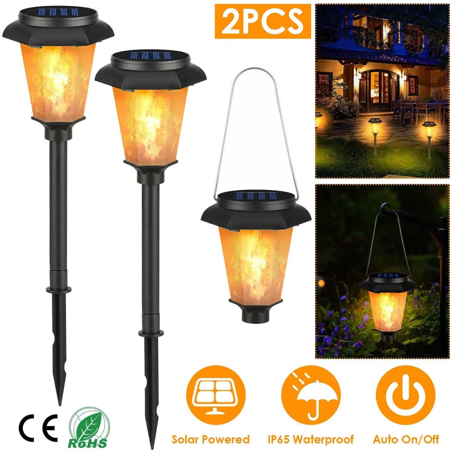 2-Piece: Solar Flame Torch Light DailySale