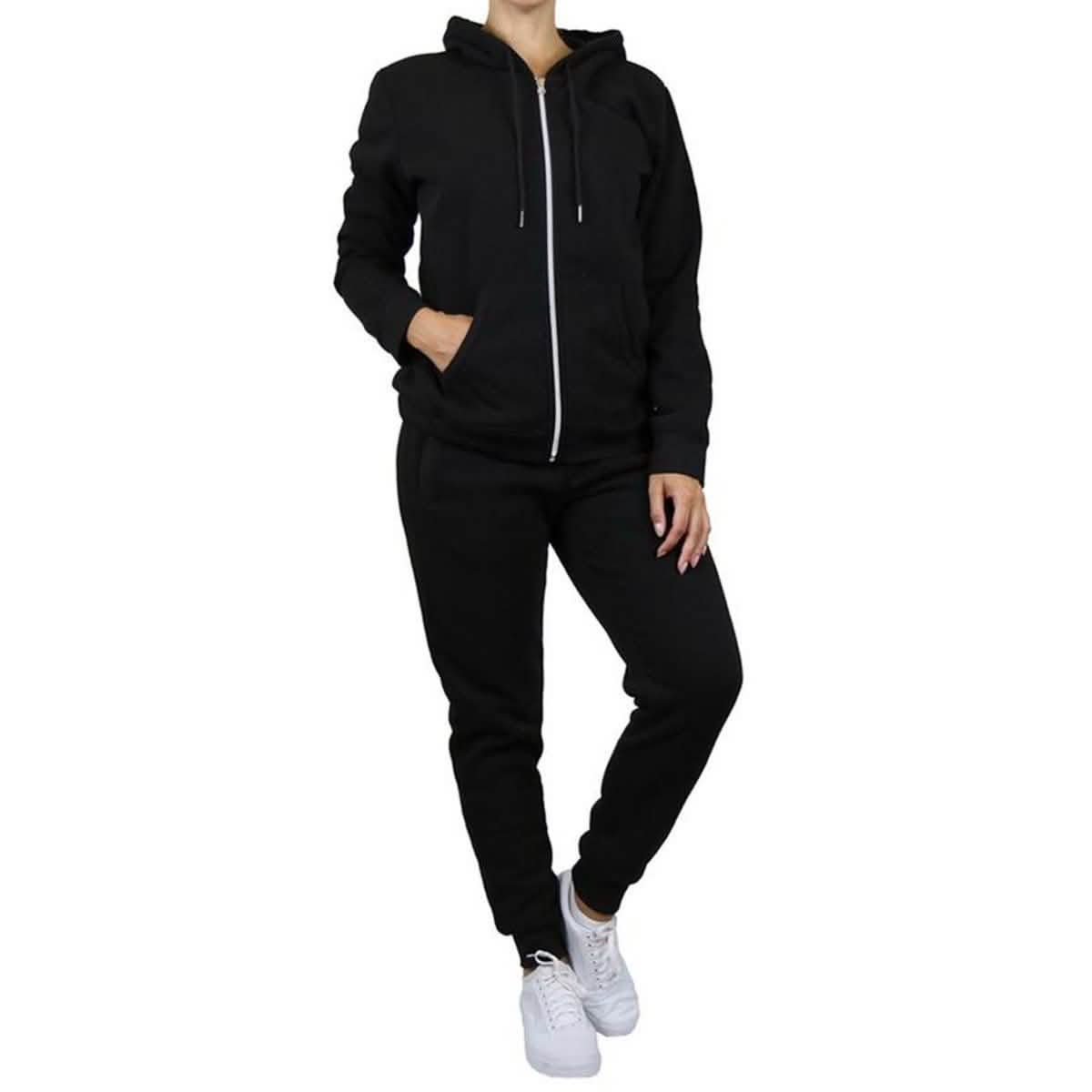 2-Piece: Women's Fleece-Lined Hoodie and Joggers Set DailySale