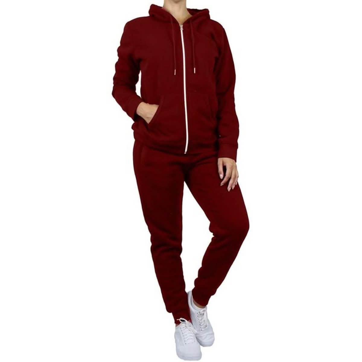 2-Piece: Women's Fleece-Lined Hoodie and Joggers Set DailySale