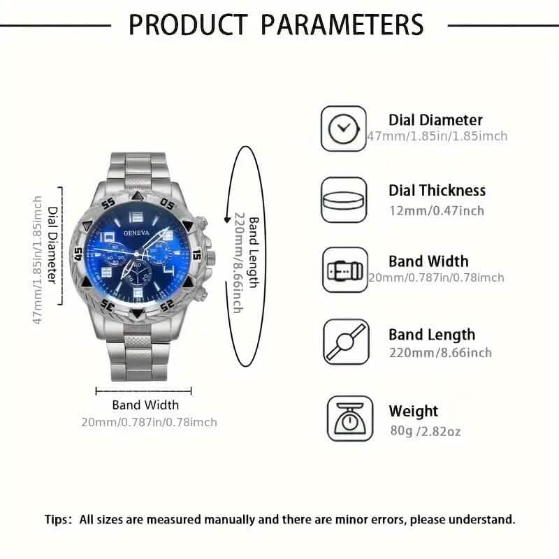 2-Pieces: High-End Fashion Handsome Quartz Wrist Watch DailySale