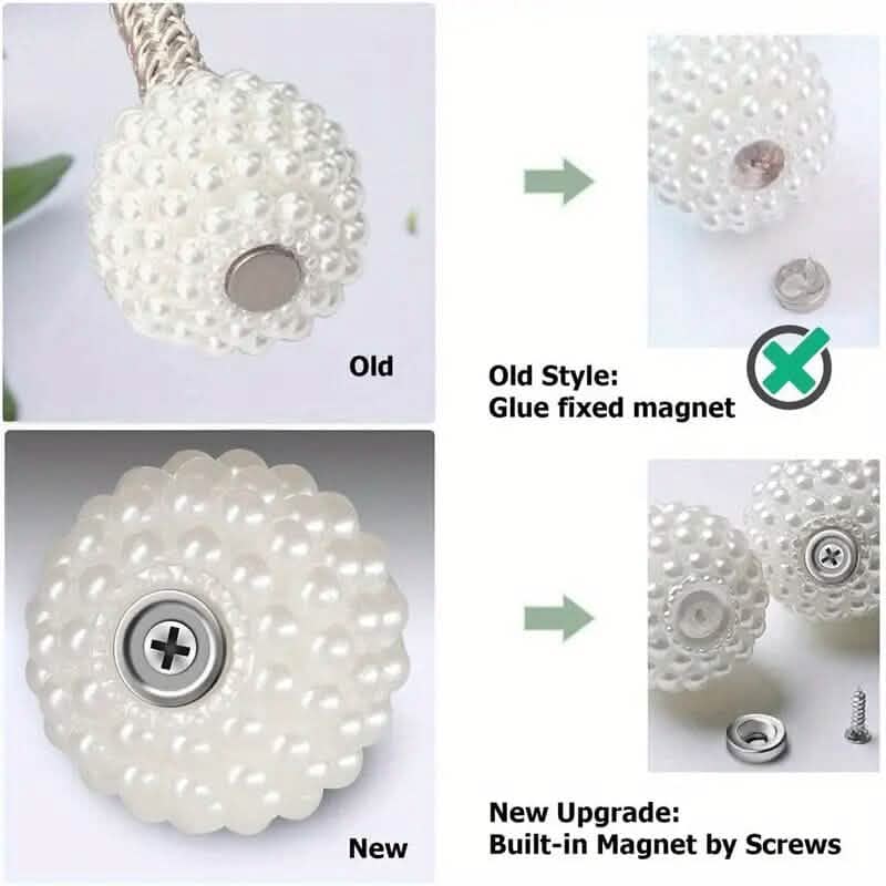 2-Pieces: Magnetic Curtain Tiebacks with Faux Pearls DailySale