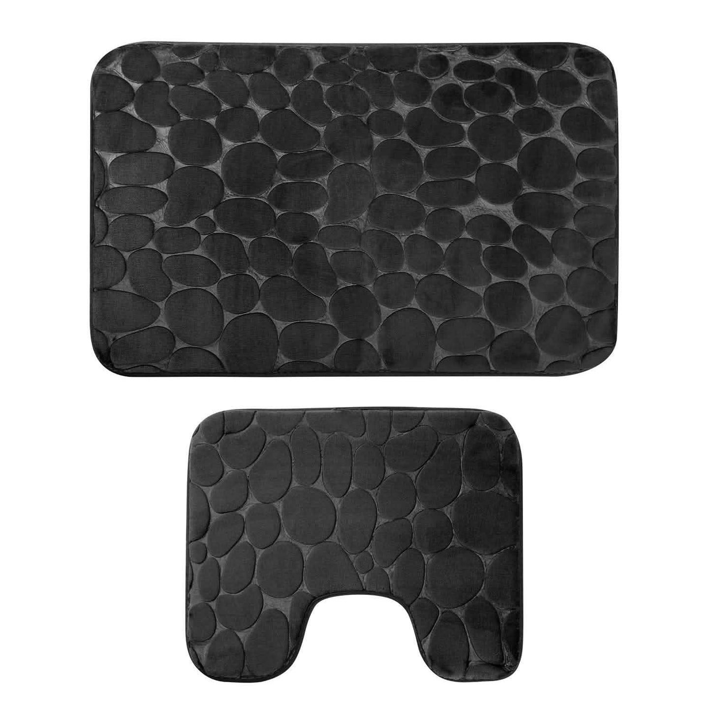2-Pieces Set: Bathroom Rugs Luxury Flannel Non-Slip DailySale