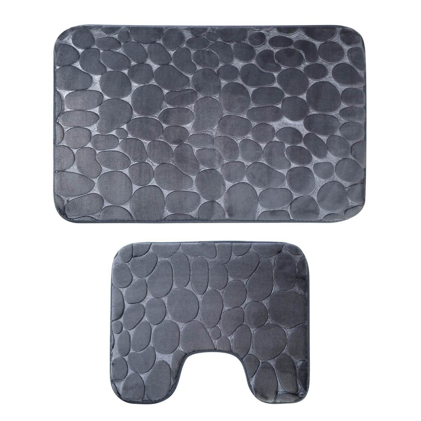 2-Pieces Set: Bathroom Rugs Luxury Flannel Non-Slip DailySale