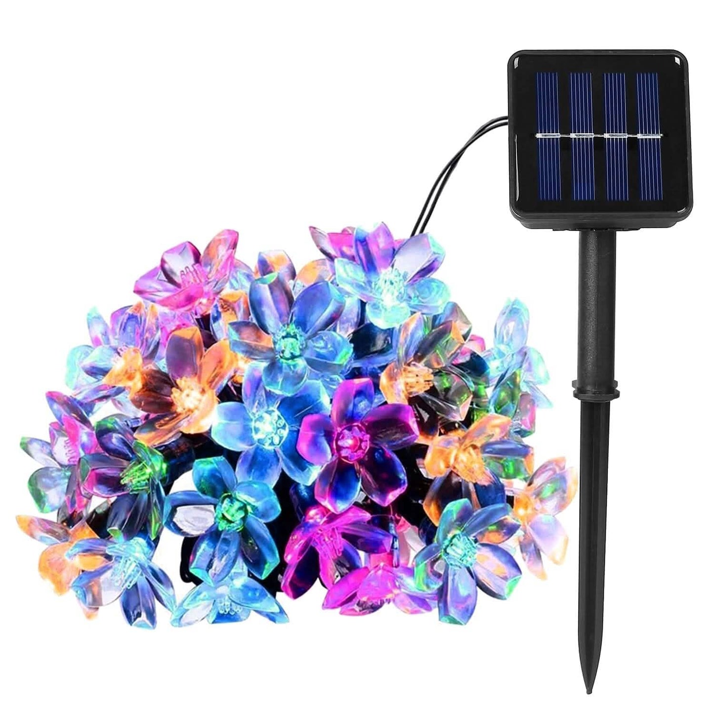 2-Pieces: Solar Power String Lights 50 LED Beads Fairy Sakura Flower DailySale