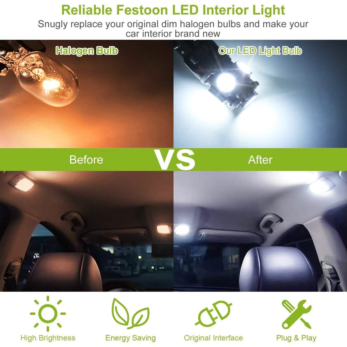 20-Piece: T10 SMD5050 LED Light Bulbs DailySale