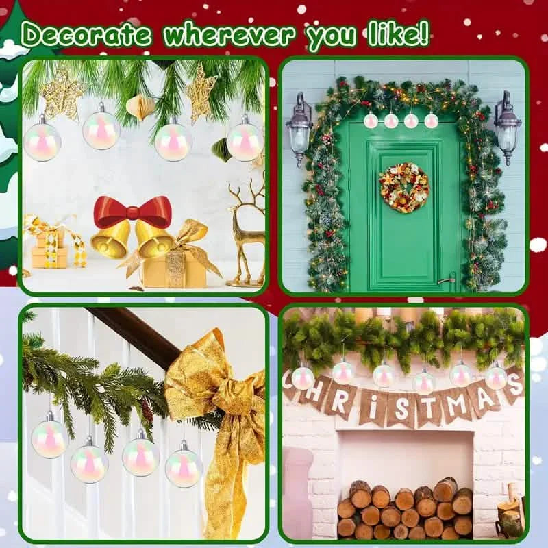 20-Pieces: Clear Iridescent Plastic Ornaments Balls for Crafts DailySale
