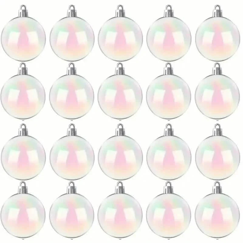 20-Pieces: Clear Iridescent Plastic Ornaments Balls for Crafts DailySale