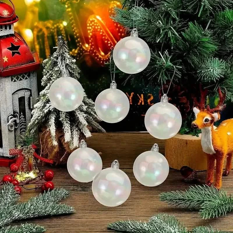 20-Pieces: Clear Iridescent Plastic Ornaments Balls for Crafts DailySale