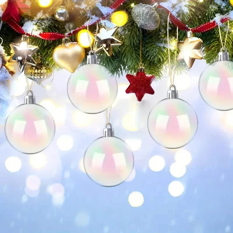 20-Pieces: Clear Iridescent Plastic Ornaments Balls for Crafts DailySale