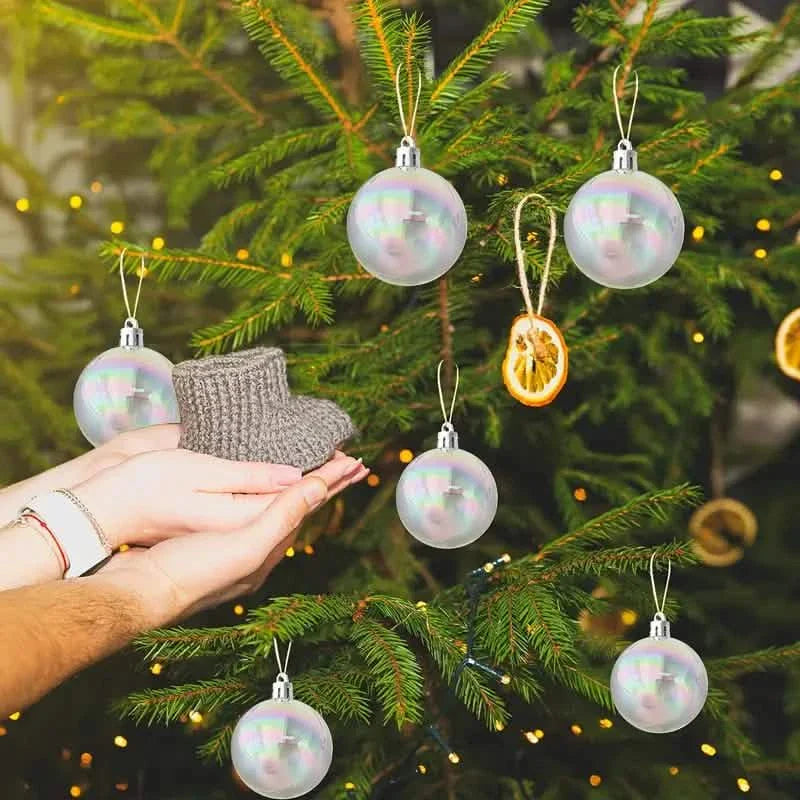 20-Pieces: Clear Iridescent Plastic Ornaments Balls for Crafts DailySale