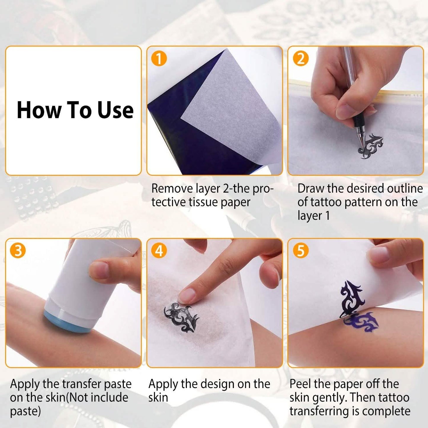 20-Pieces: Tattoo Transfer Paper 4 Layers Tattooing Skin Tattoo Kit A4 DailySale