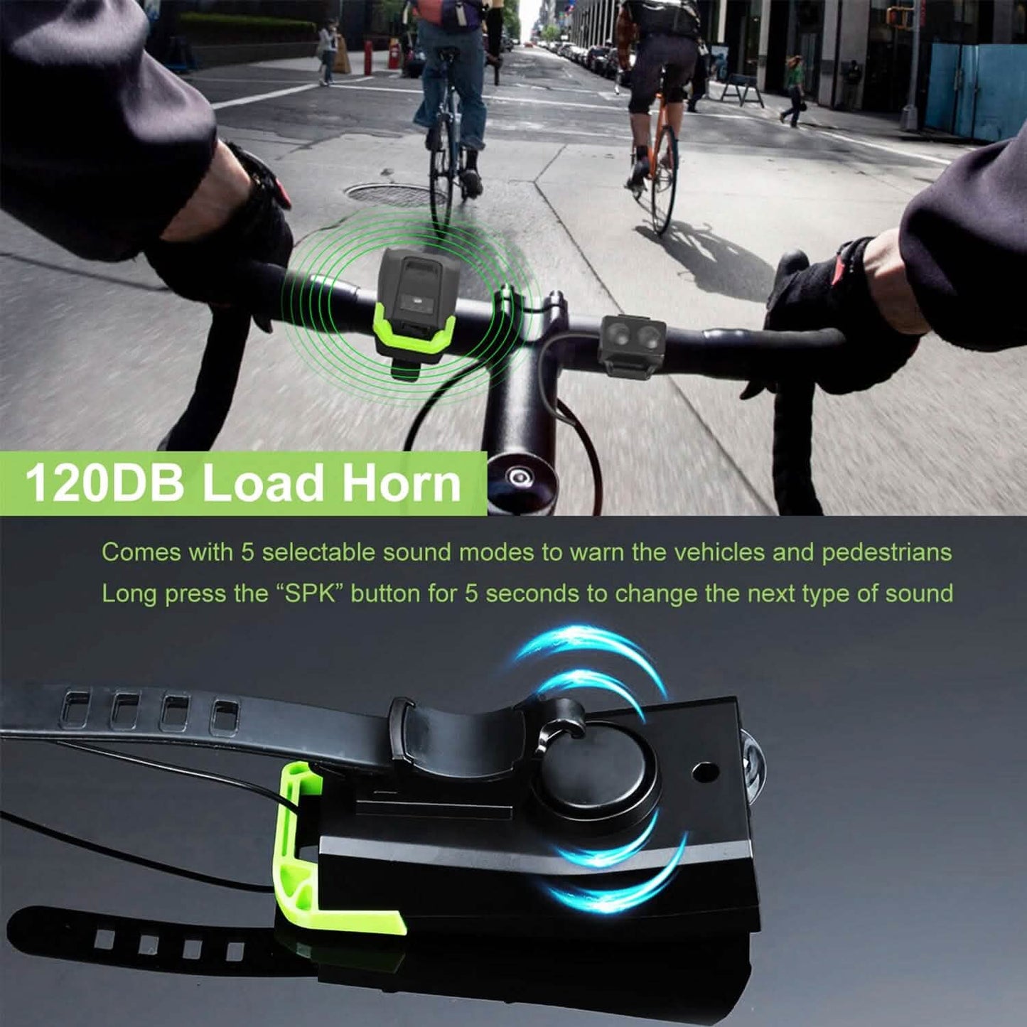 20000LM Bike Front Light with 120dB Loud Horn DailySale