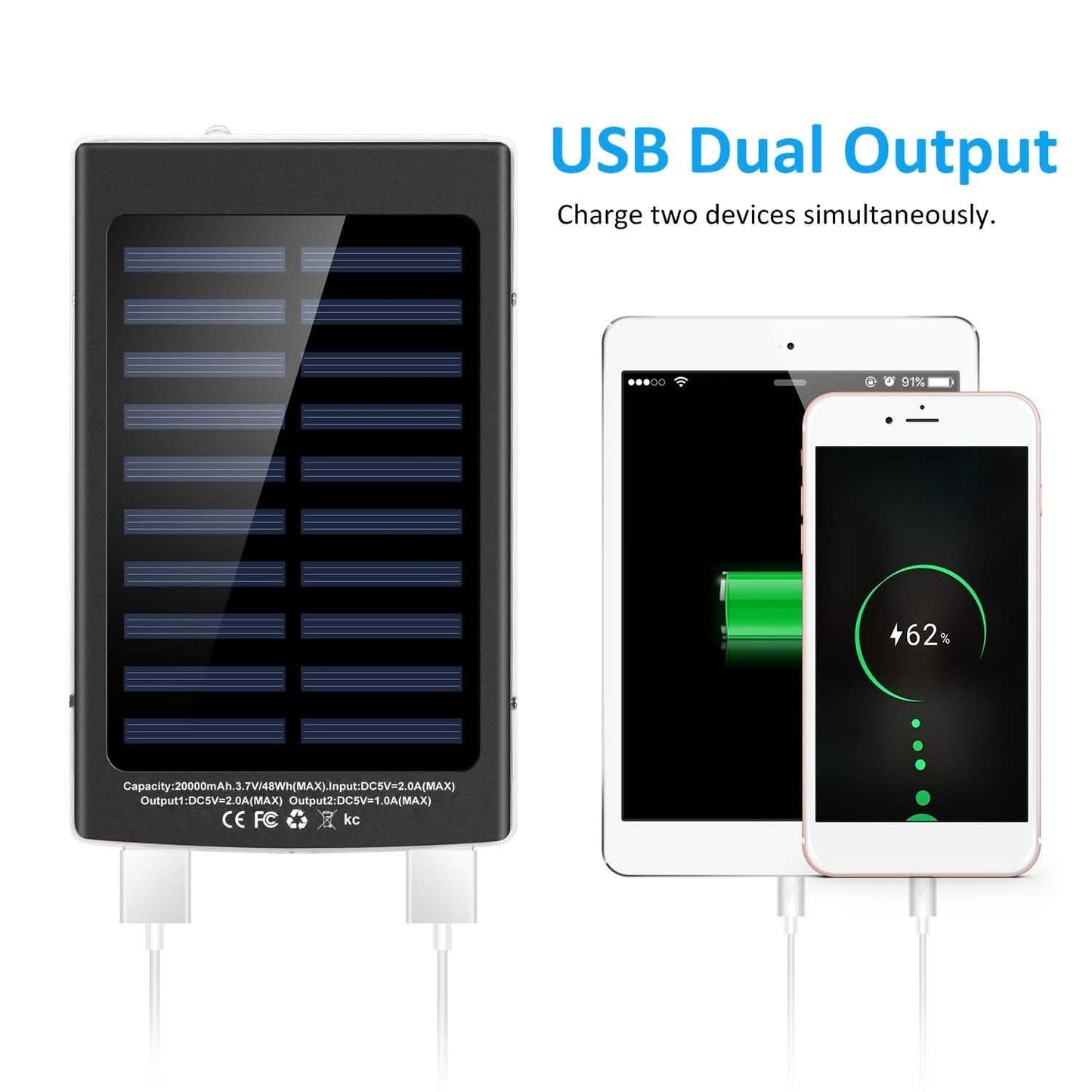 20,000mAh Solar Power Bank DailySale