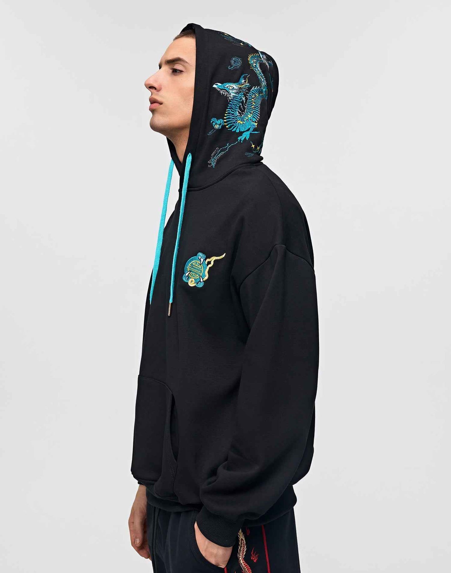 KH9000 Blue Dragon Embroidery Hoodie