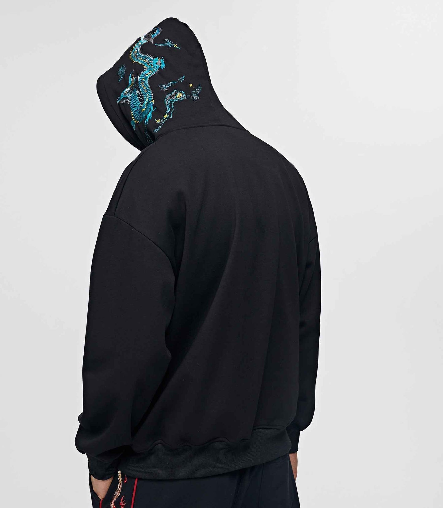 KH9000 Blue Dragon Embroidery Hoodie