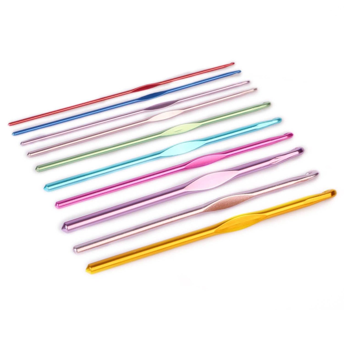 22-Piece: Aluminum Multi-Color Crochet Hook Needles DailySale