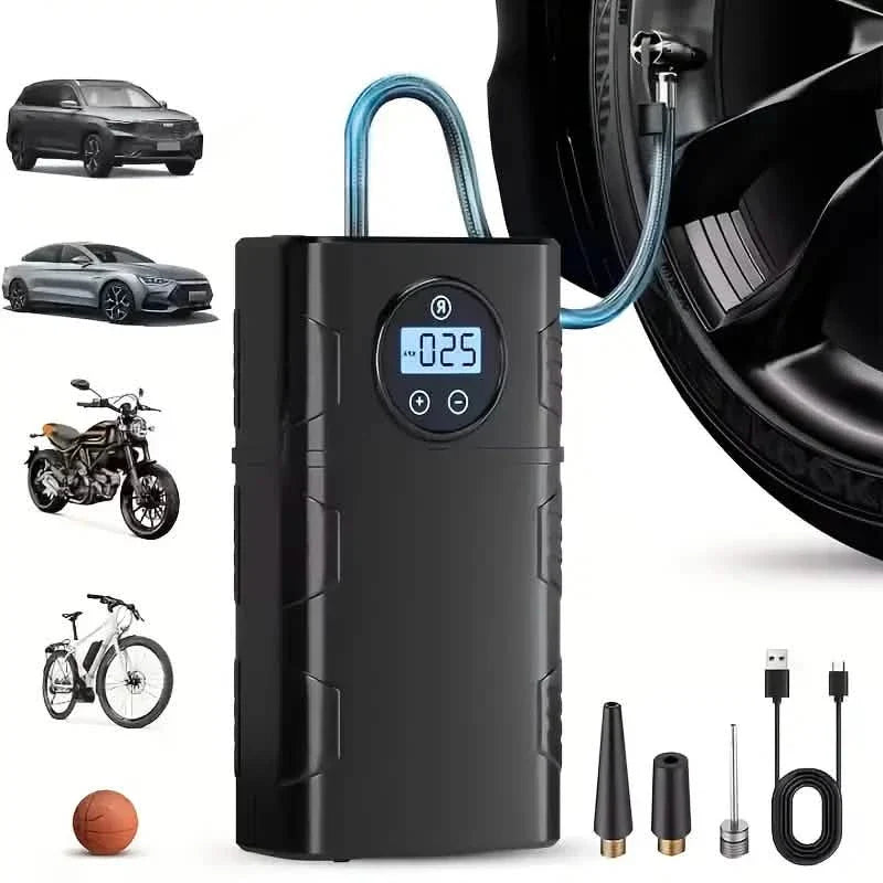 Portable 120 PSI Cordless Air Compressor – Tire Inflator for Car, Bike & Motorcycle DailySale