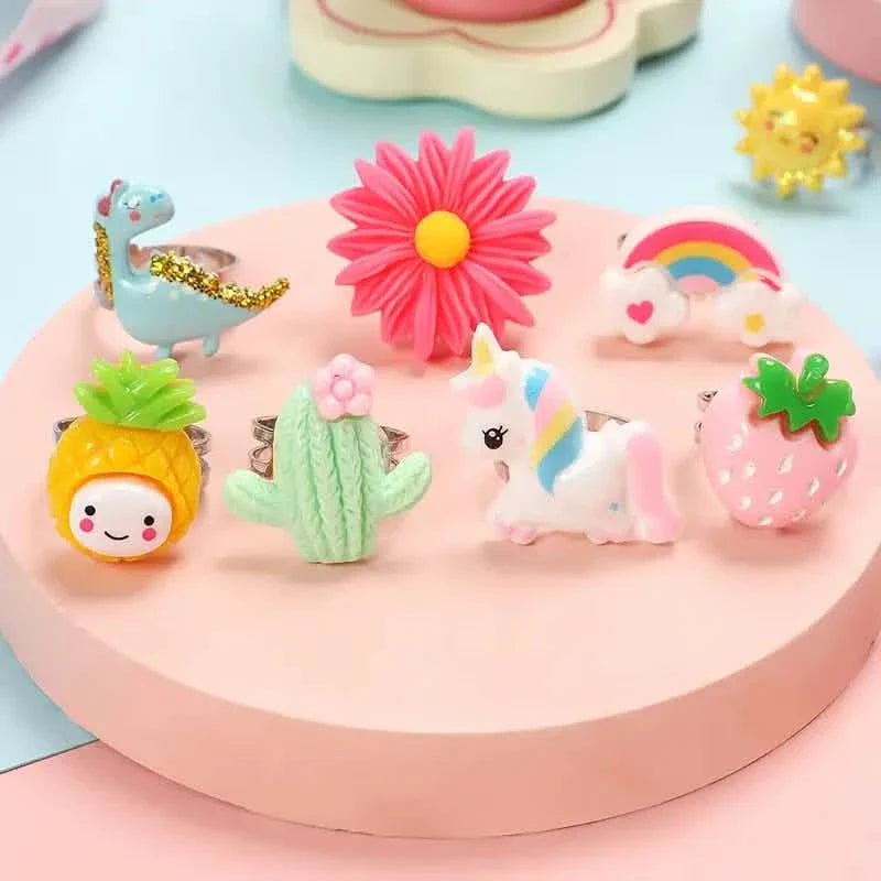 24 Adorable Pink Sheep Little Girl Jewel Rings DailySale