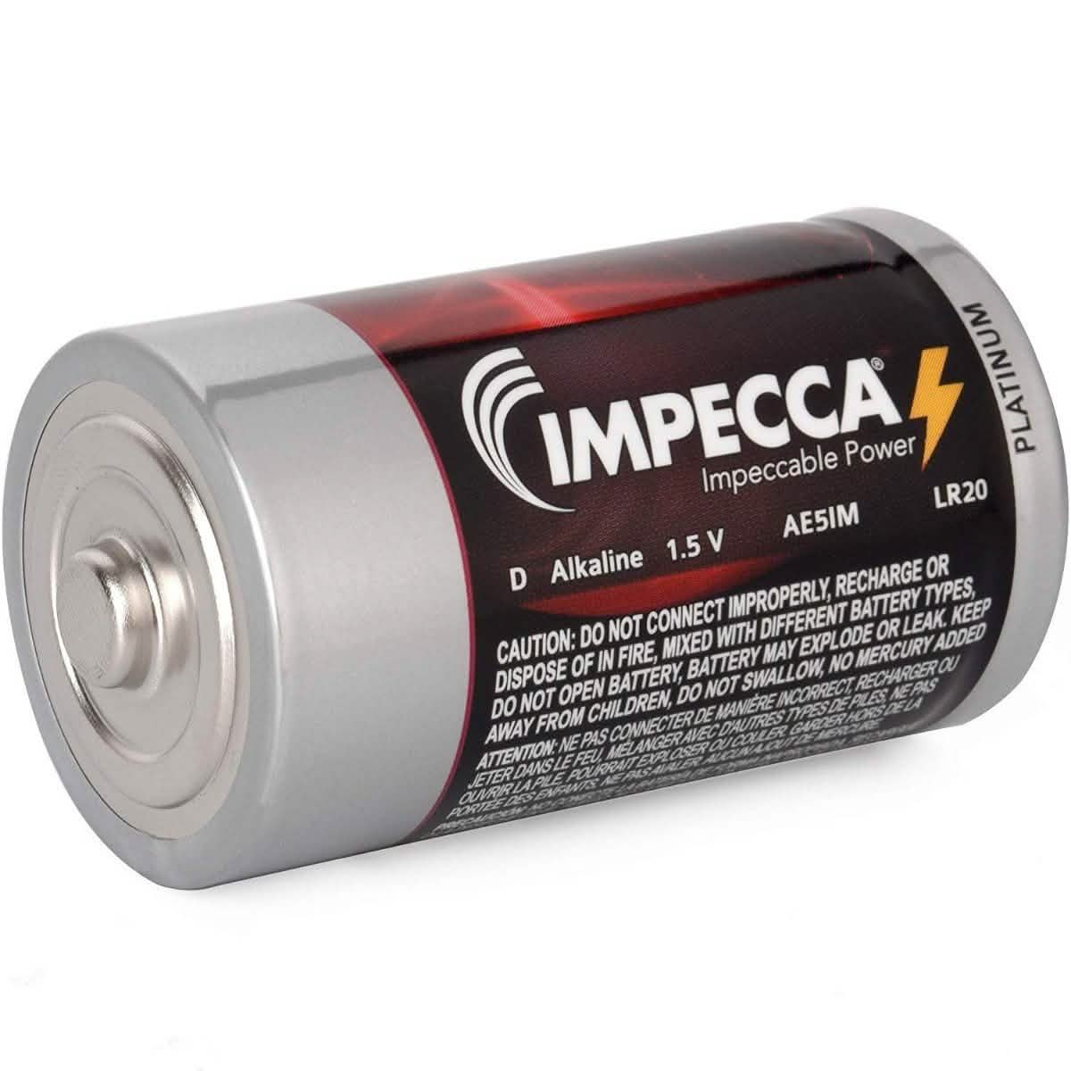 24-Pack: Impecca Alkaline D LR20 Platinum Batteries DailySale