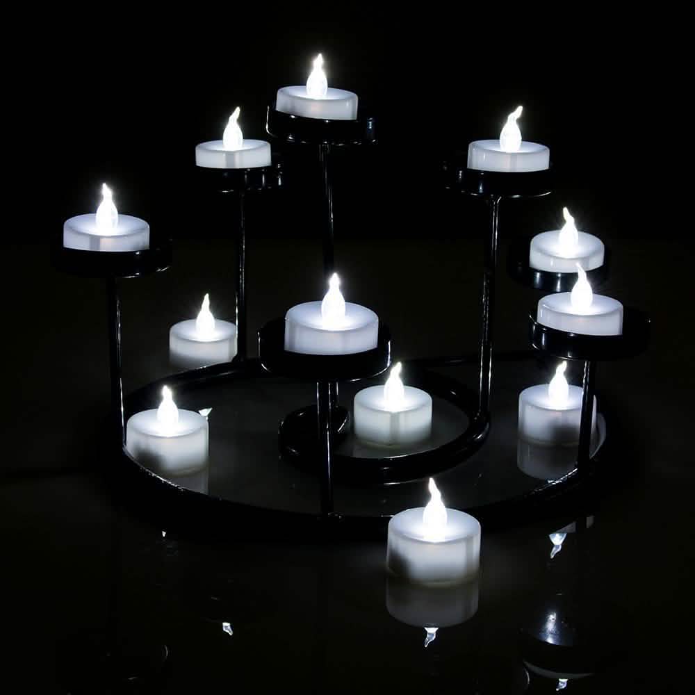 24-Pack: White LED Tealight Timer Candles Battery Operated Flameless Smokeless DailySale