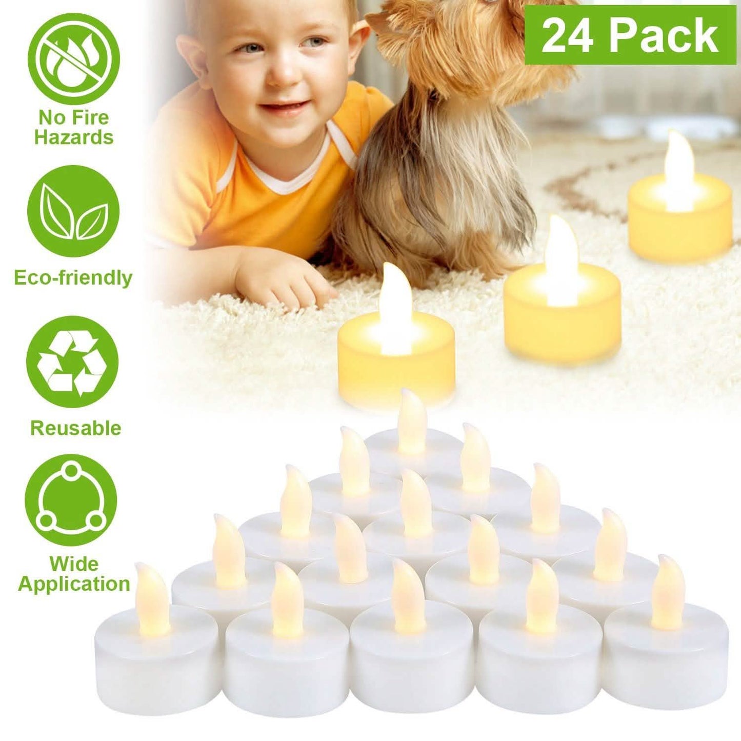 24-Piece: Flameless LED Tealight Candles DailySale