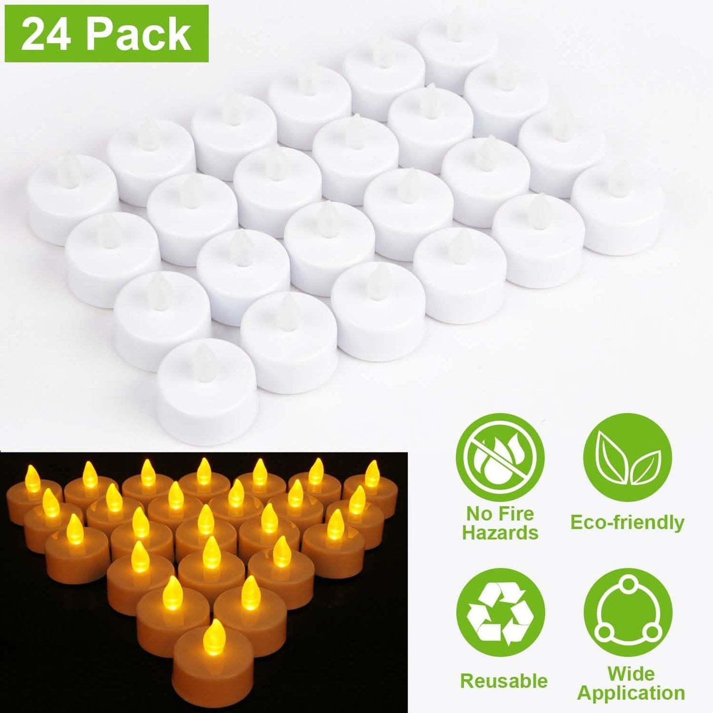24-Piece: Flameless LED Tealight Candles DailySale