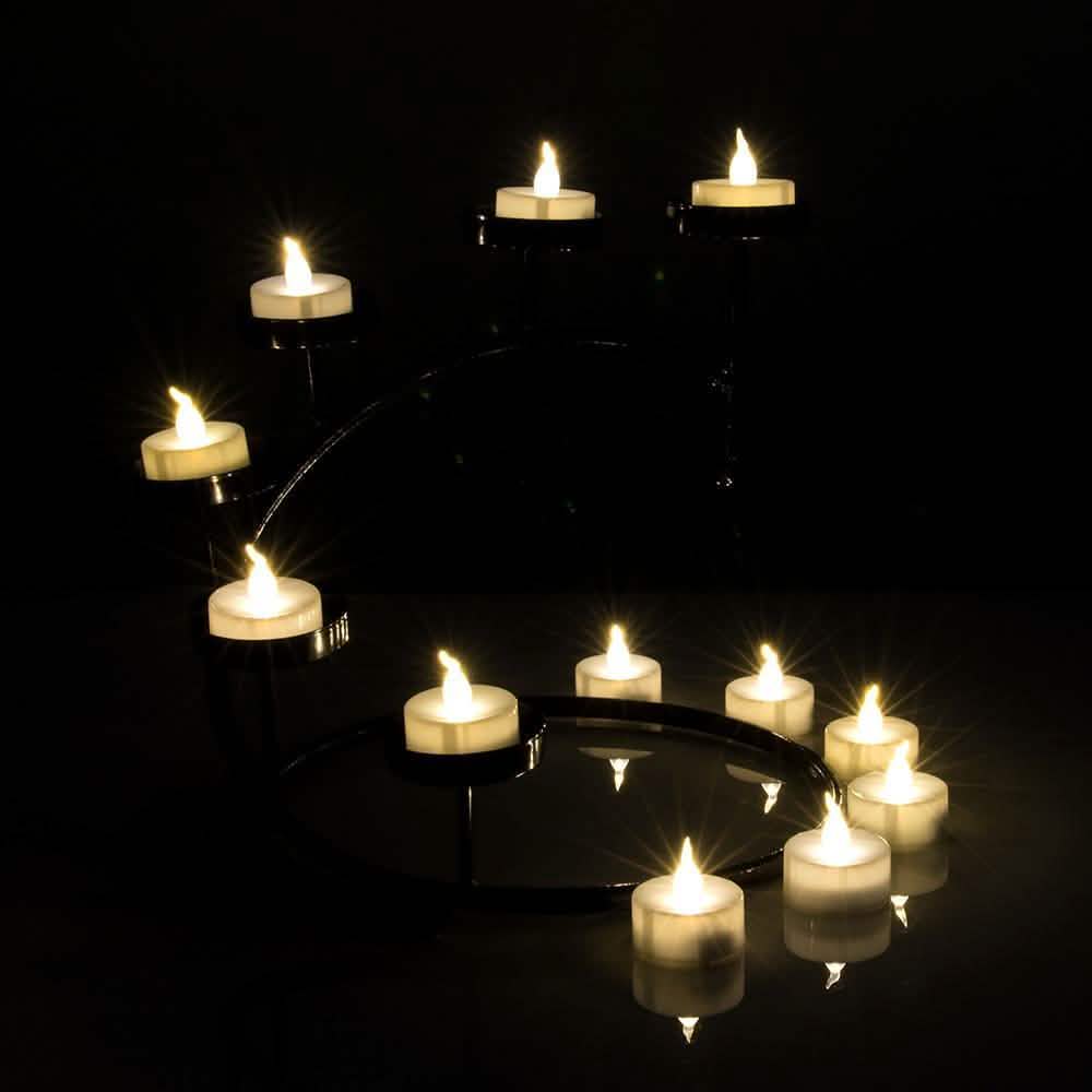 24-Piece: Warm White Tealights Timer Flameless Smokeless Candles DailySale