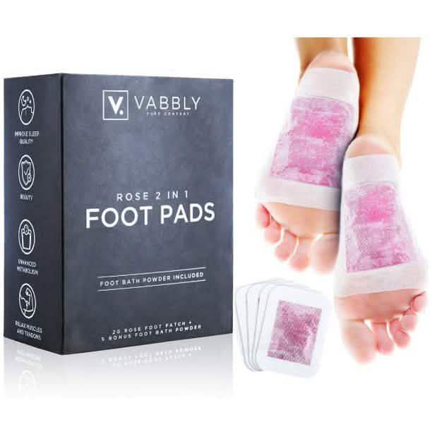25-Pack: Rose Aroma Bamboo Vinegar Foot Pads with Herbal Foot Bath Powder DailySale