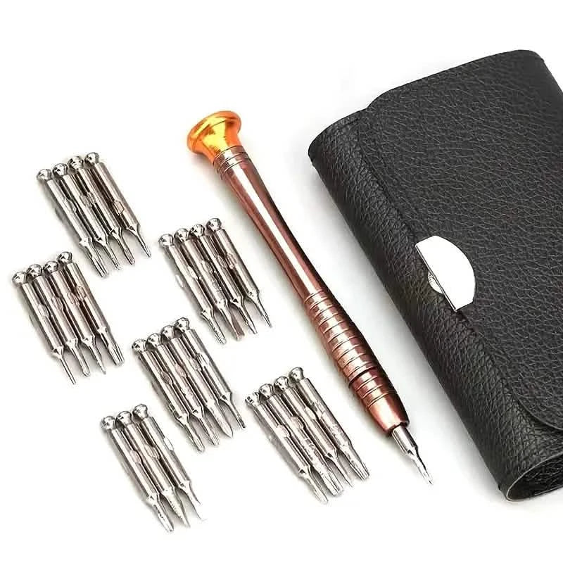 25-Piece Set: Precision Tool Repair Kit with Leather Case DailySale