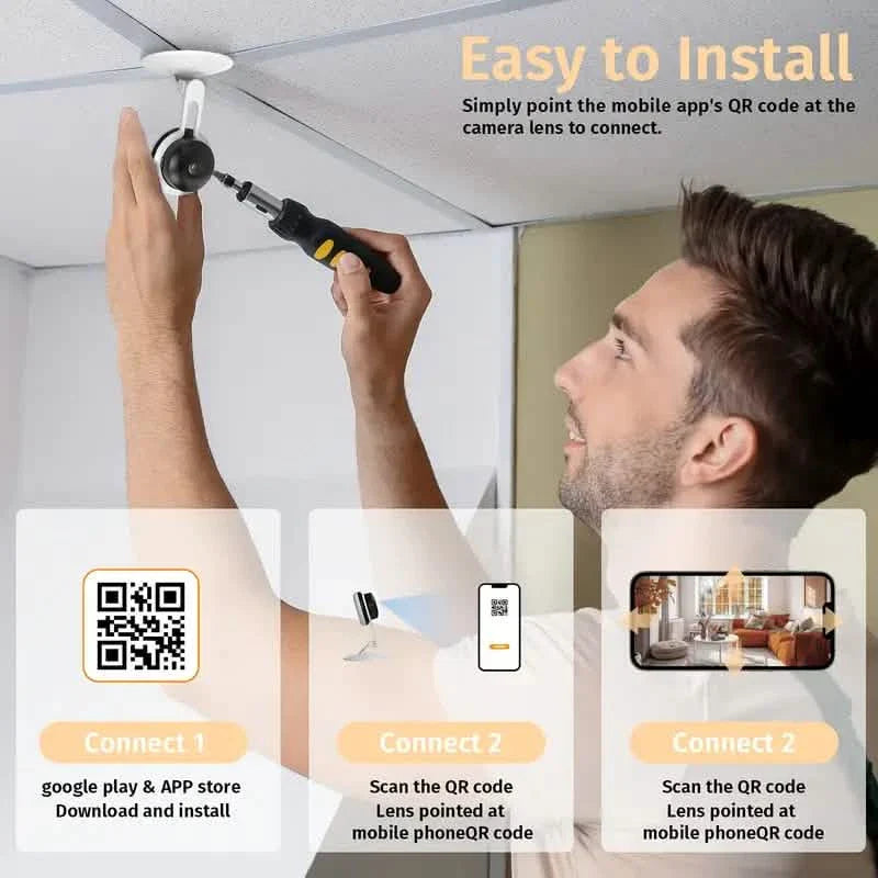 3MP Wireless Smart AI Home Security Camera – Two-Way Audio, Motion Detection, Night Vision DailySale