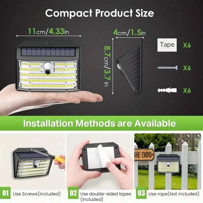 126 LED Solar Outdoor Lights Cold White Motion Sensor 270° Wide Angle Lighting Security Solar Powered Flood Lights DailySale