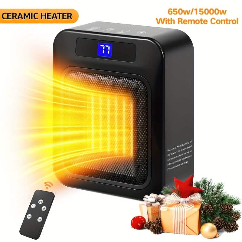Space Heater for Indoor Use – 1500W Ceramic with Remote & Timer DailySale